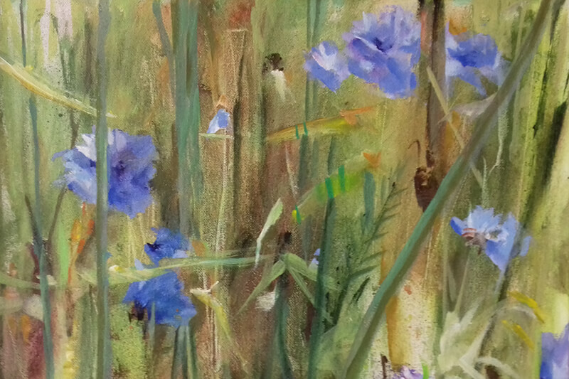 Schilderij van Therese van Gelder: Korenbloemen